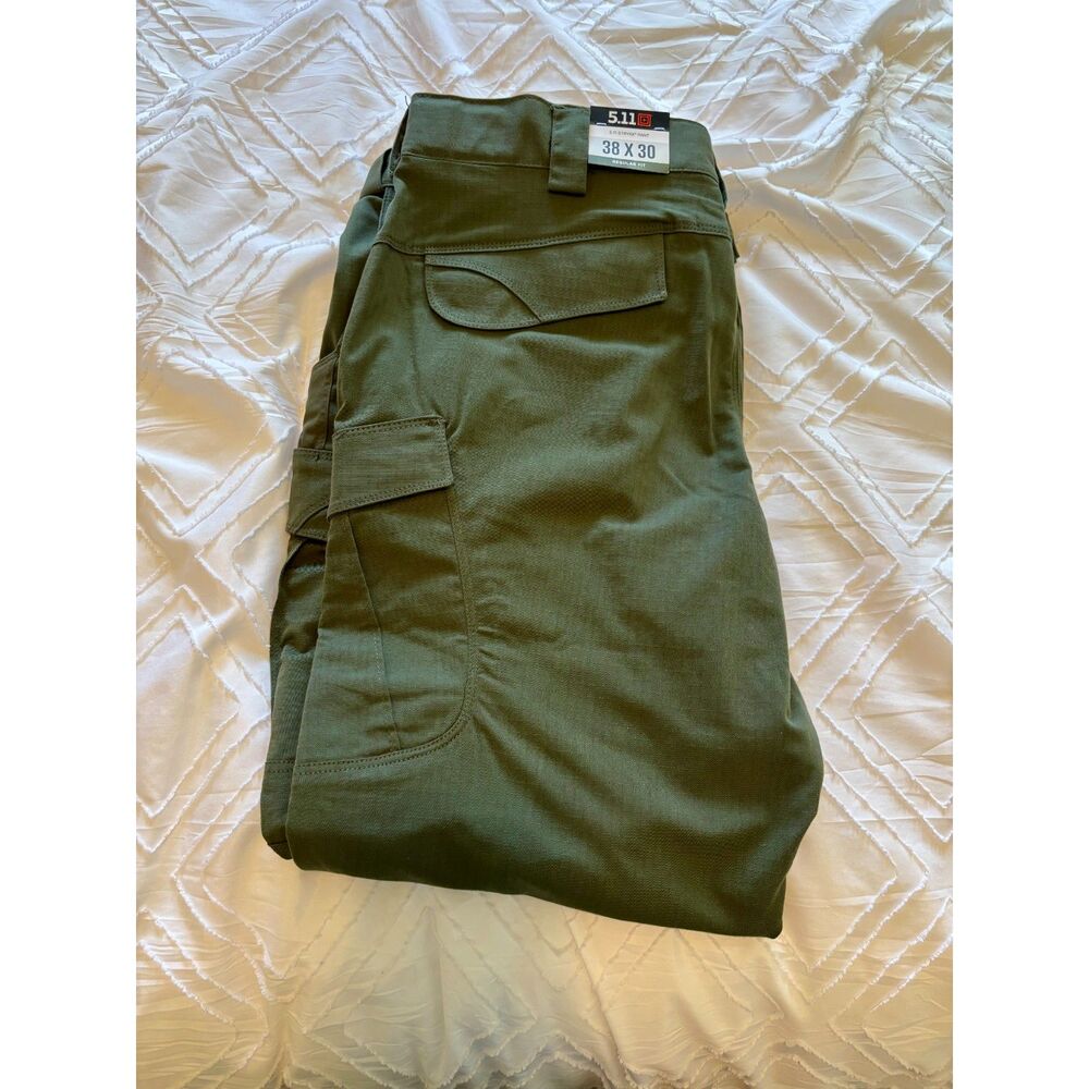 5.11 FLEX TAC NWT 38X30 Tactical Pants Always-Be-Ready TDU Grn (Olive) w/Teflon